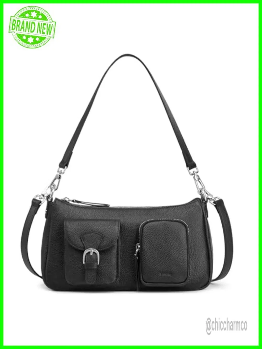S-ZONE Leather Hobo Bag Crossbody Shoulder Purse Handbag